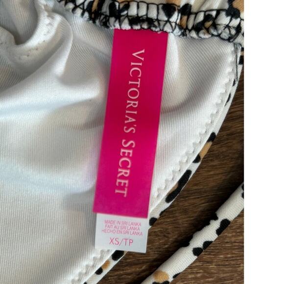 Victoria's Secret black Brown White leopard Animal Print string bikini XS - Picture 2 of 3